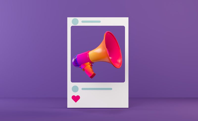 Megaphone Social Media Concept